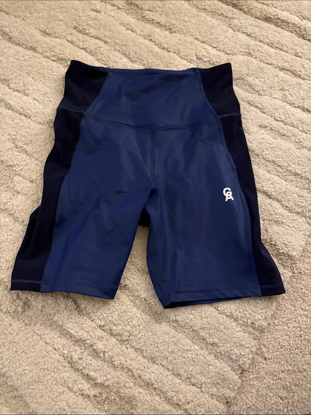 Good American Navy and Dark Blue High-Waist Bike Shorts